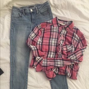 American eagle jeans with Abercrombie shirt